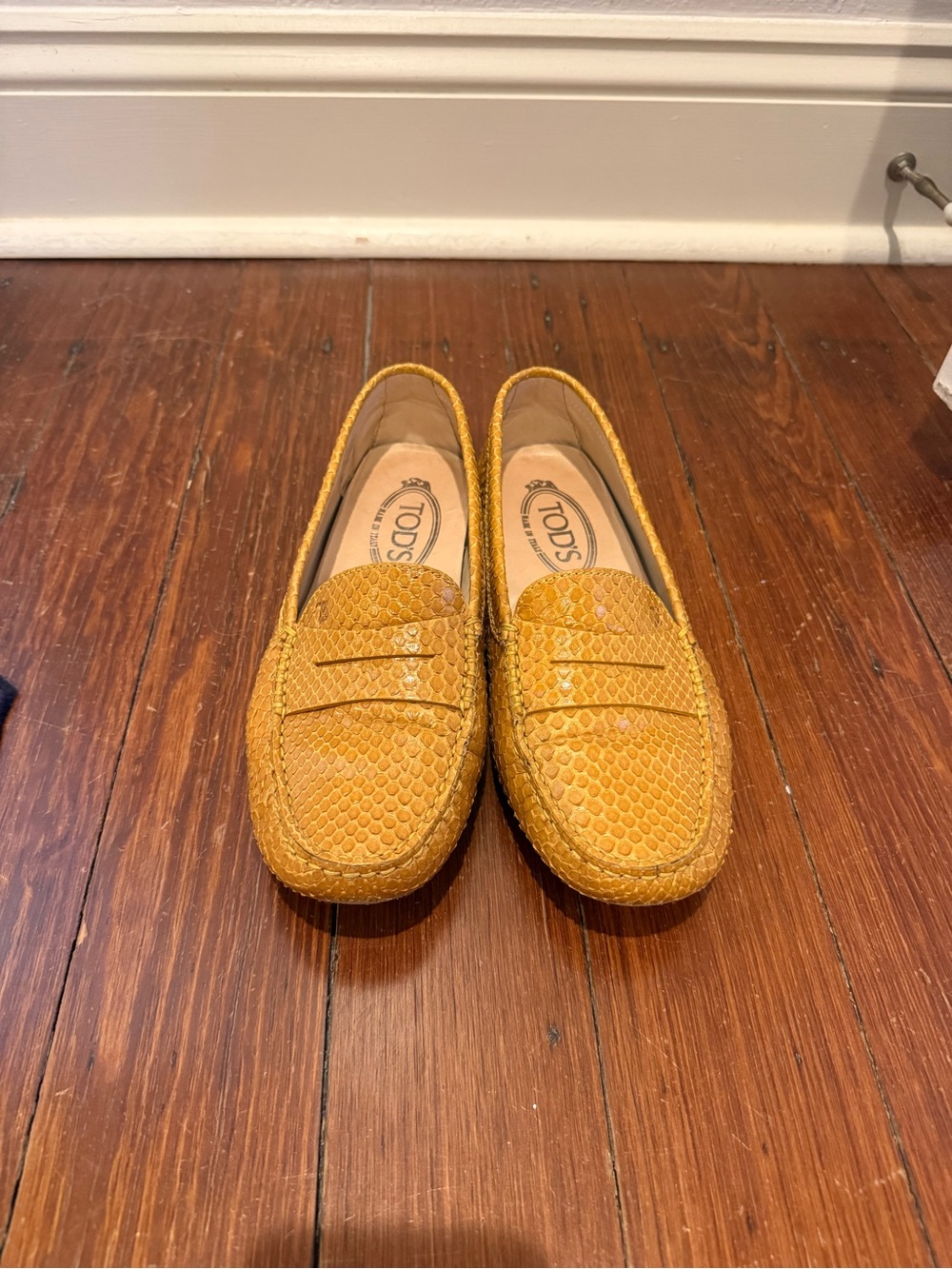Tod's Yellow Leather Loafers